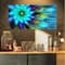 Designart - Massive Blue Green Fractal Flower - Floral Canvas Art Print